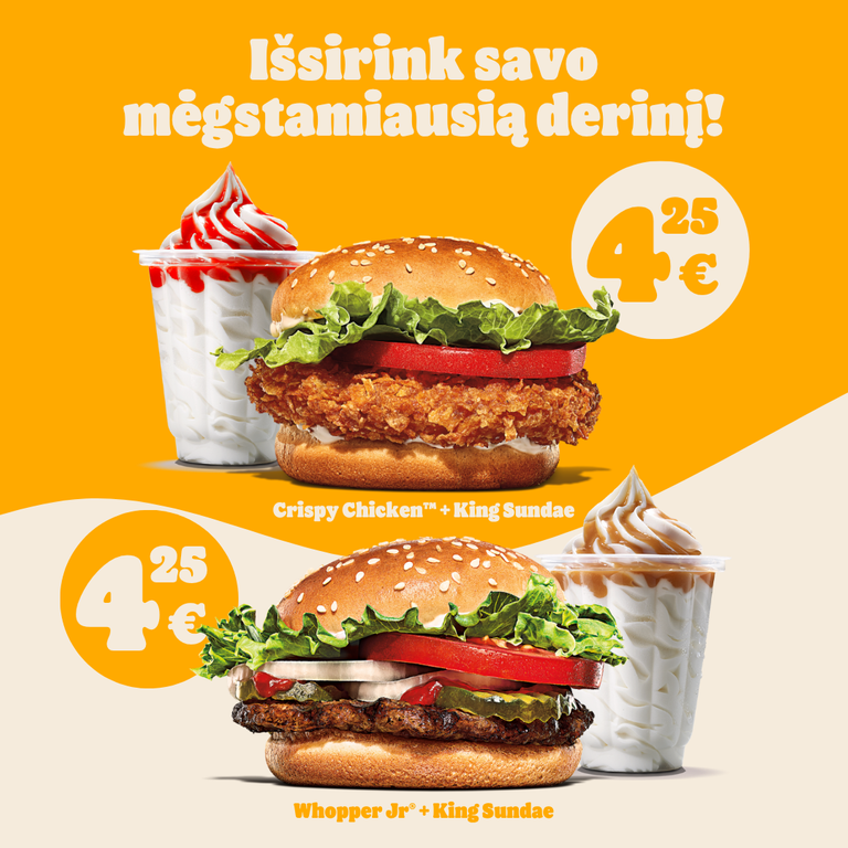 Mėsainis + King Sundae